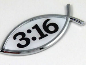 John 316 Christian Fish 3D Chrome Emblem