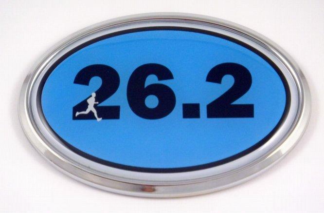 26.2 Blue Oval 3D Runner Chrome Car Emblem