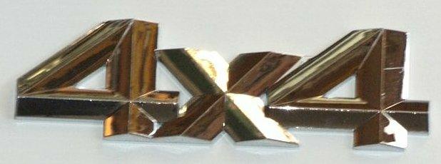 4x4 Chrome Prism Silver Emblems - PAIR