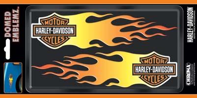 Domed Harley Davidson Orange Flame Decal Kit