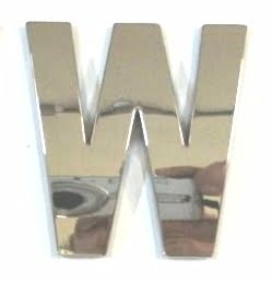 Chrome Letter Style 3 - W