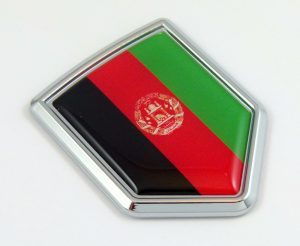 Afghanistan Crest 3D Flag Chrome Auto Emblem