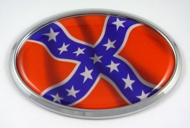 American Rebels Wave Flag Oval 3D Chrome Emblem