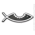 Bite Out of Jesus Chrome Fish Emblem