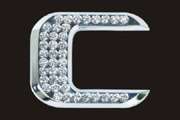 Chrome Letter Style Crystal - C