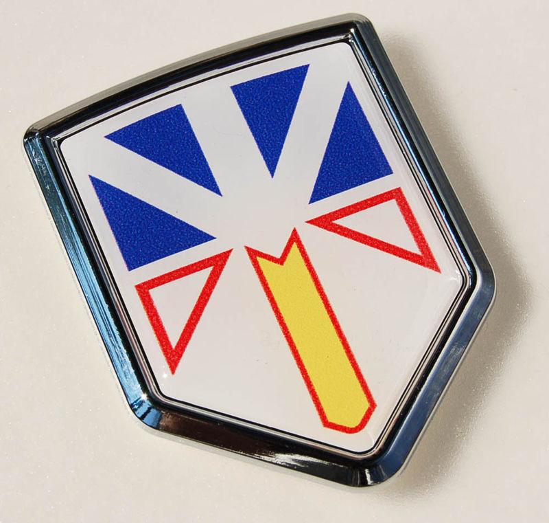 Canada Newfoundland Flag Crest Chrome Emblem Decal