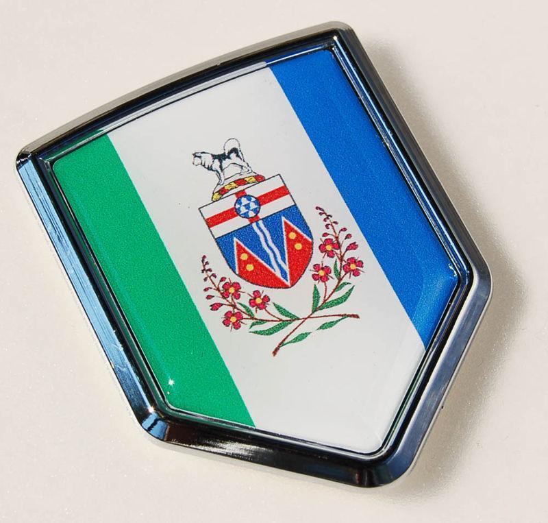 Canada Yukon Flag Chrome Emblem Crest Decal Sticker