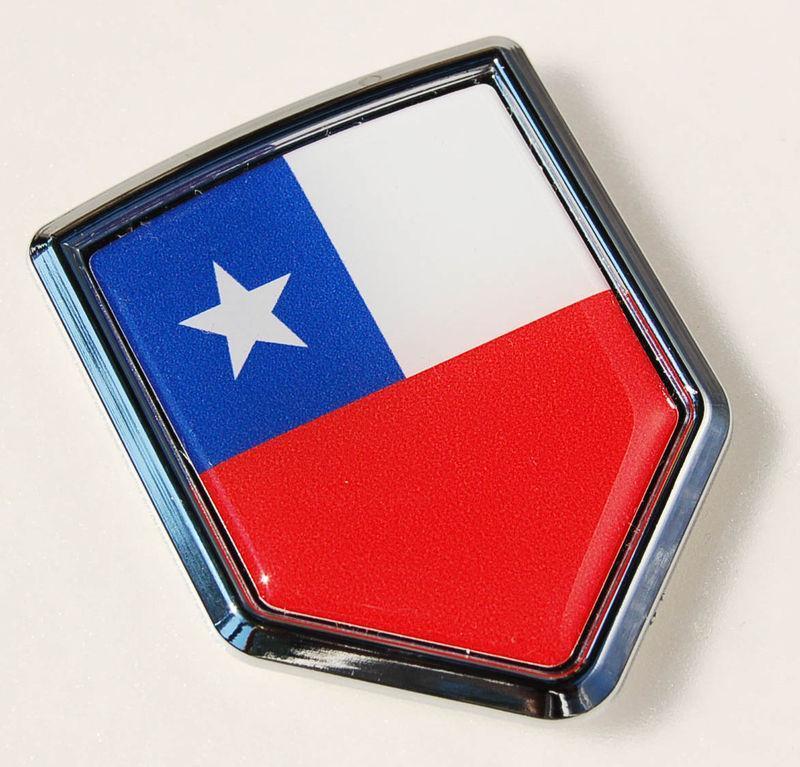Chile Flag Chilean Crest Chrome Emblem 3D Decal Sticker