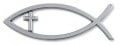 Christian Fish Chrome Emblem with Cross LARGE