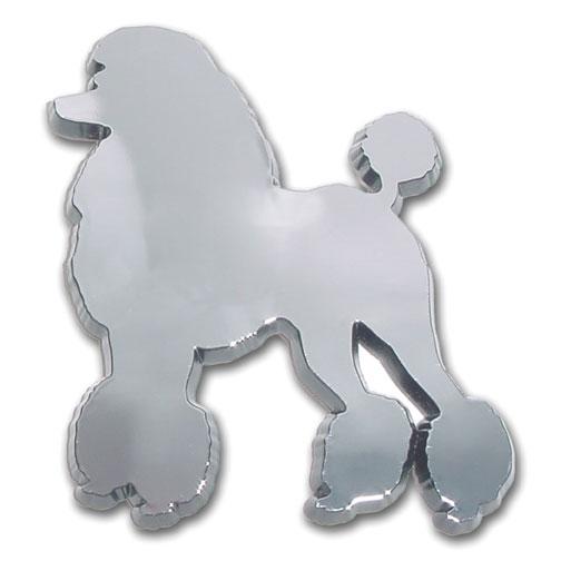 Poodle Chrome Car Emblem