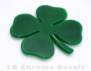 Clover 4 Leaf Irish Plastic Car Emblem Auto Decal Sticker