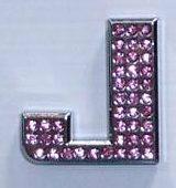 Crystal Chrome Letters PINK - J