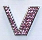 Crystal Chrome Letters PINK - V
