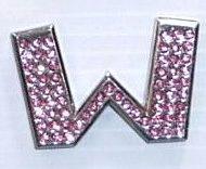 Crystal Chrome Letters PINK - W