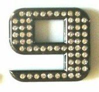 Crystal Chrome Numbers BLACK - 9