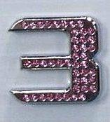Crystal Chrome Number PINK - 3