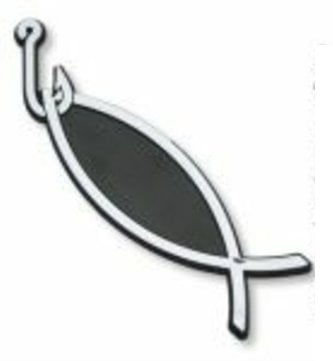 Fish on Hook Chrome Emblem