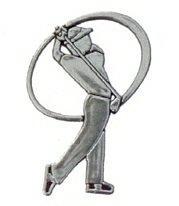 Golfer Chrome Auto Golf Swing Emblem