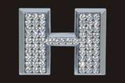 Chrome Letter Style Crystal - H