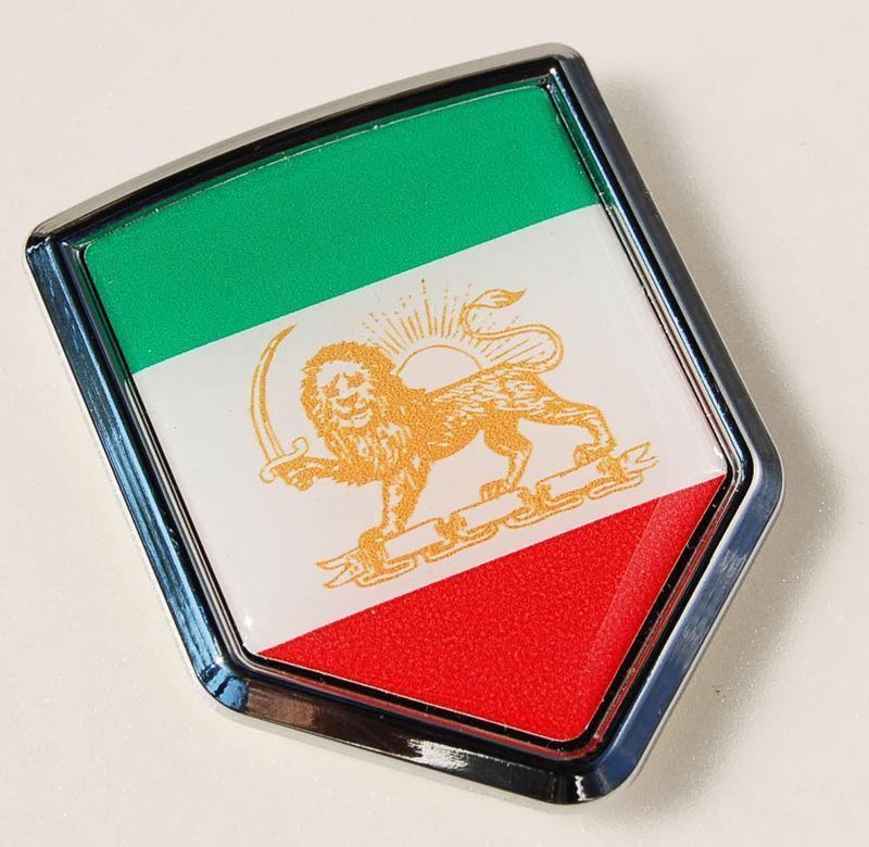 Iran Iranian Flag Crest Chrome Emblem Decal Sticker