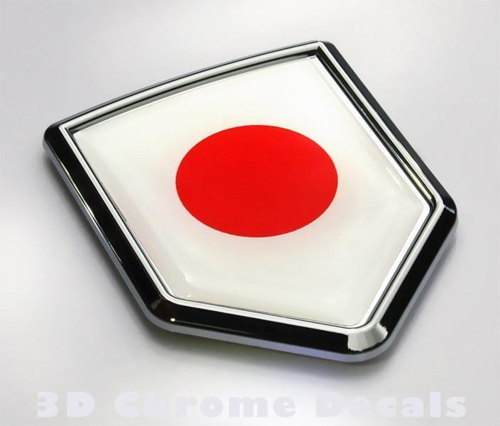 Japan Flag Japanese Emblem Chrome Crest Decal Sticker