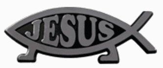 Jesus Walking Feet Fish Chrome Emblem