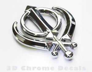 Khanda Sikhs Symbol Car 3D chrome decal sticker