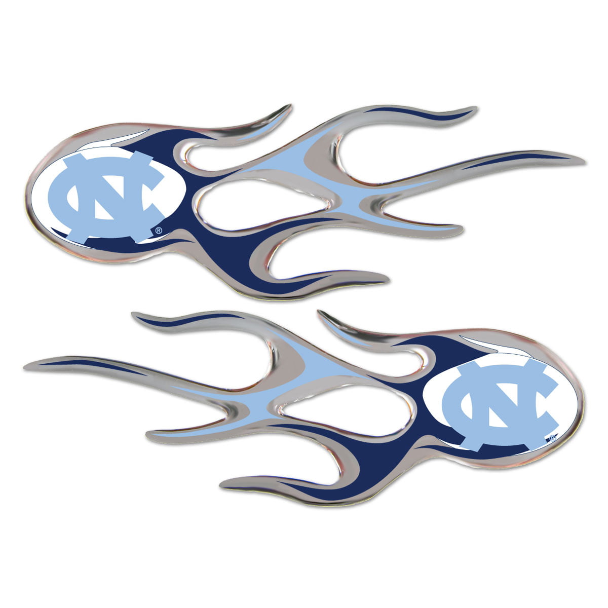 North Carolina Tar Heels Domed Flame Decals