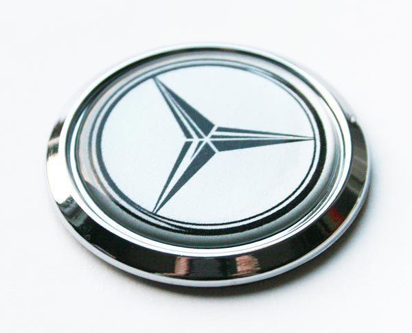 Mercedes Benz ROUND Car Chrome Emblem Decal Domed Sticker
