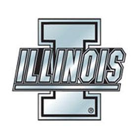 Illinois Fighting Illini I Silver Auto Emblem