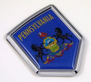 Pennsylvania Flag Chrome Emblem