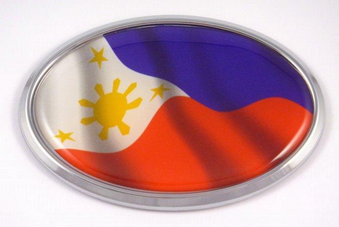 Philippine Wave Flag Oval 3D Chrome Emblem