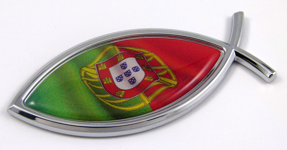 Portugal Jesus Fish 3D Auto Emblem