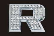 Chrome Letter Style Crystal - R