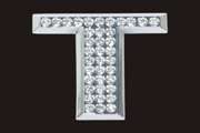 Chrome Letter Style Crystal - T