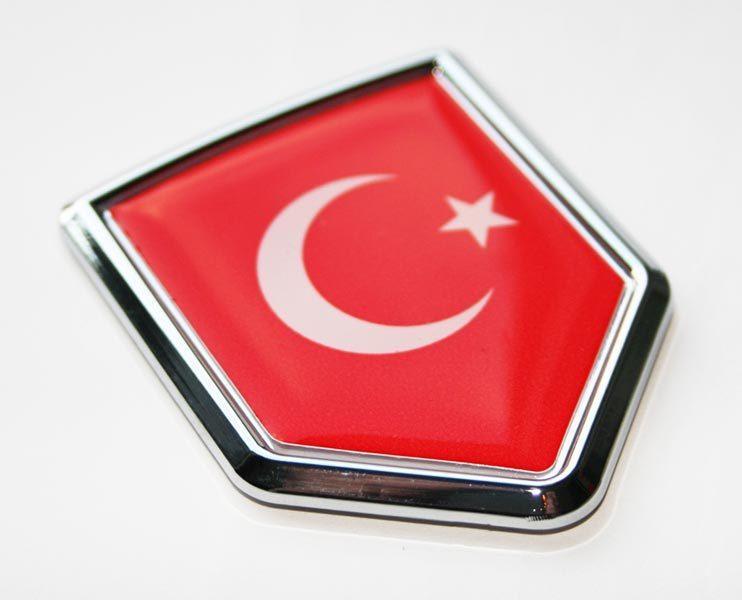 Turkey Turkish Flag Decal Crest Chrome Emblem Sticker 3D