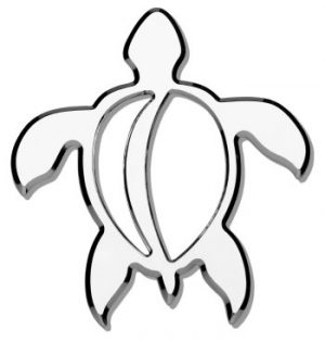 20 Turtle Outline Chrome Emblems