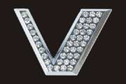 Chrome Letter Style Crystal - V
