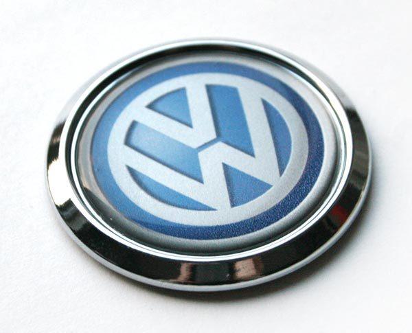 VW German Car W Chrome Emblem Decal 3D Domed Sticker