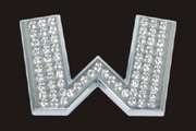 Chrome Letter Style Crystal - W