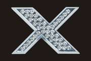 Chrome Letter Style Crystal - X