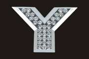 Chrome Letter Style Crystal - Y