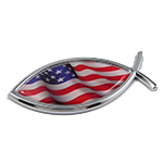 USA Jesus Fish 3D Auto Emblem