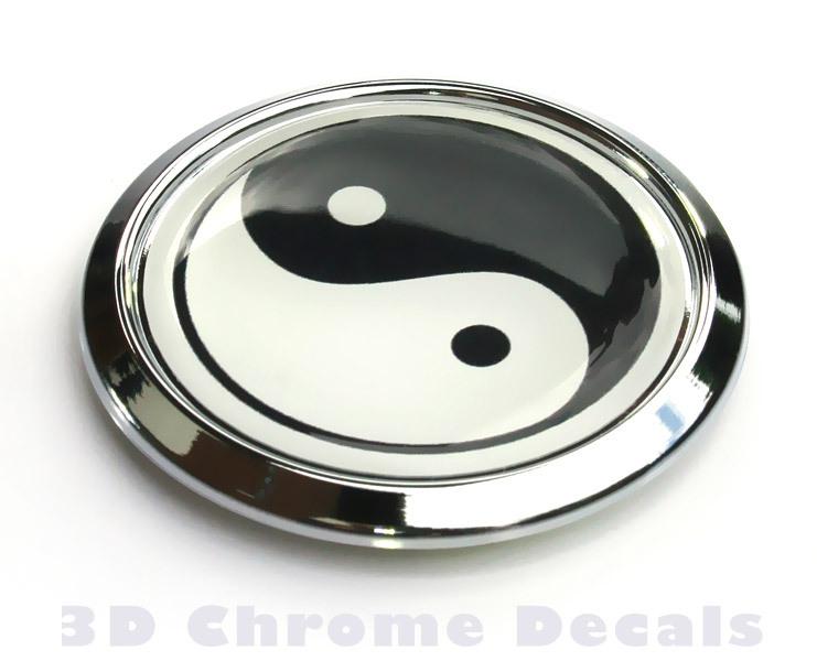 Yin Yang Symbol Decal Car Chrome 3D Emblem Sticker