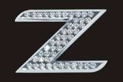 Chrome Letter Style Crystal - Z