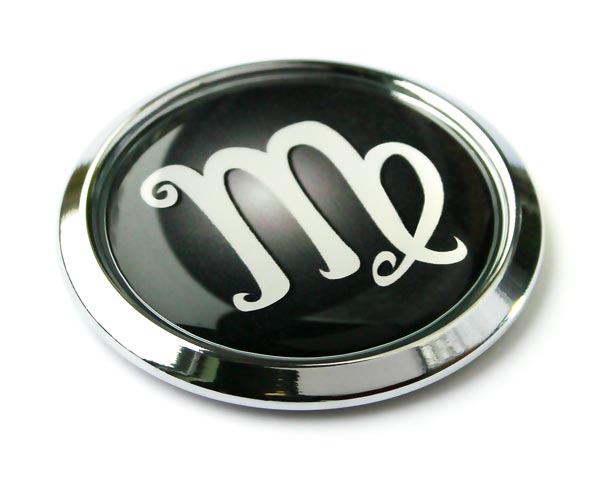 Zodiac Virgo 3D Adhesive Chrome Auto Emblem