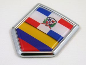 dominican colombia shield split chrome auto car badge