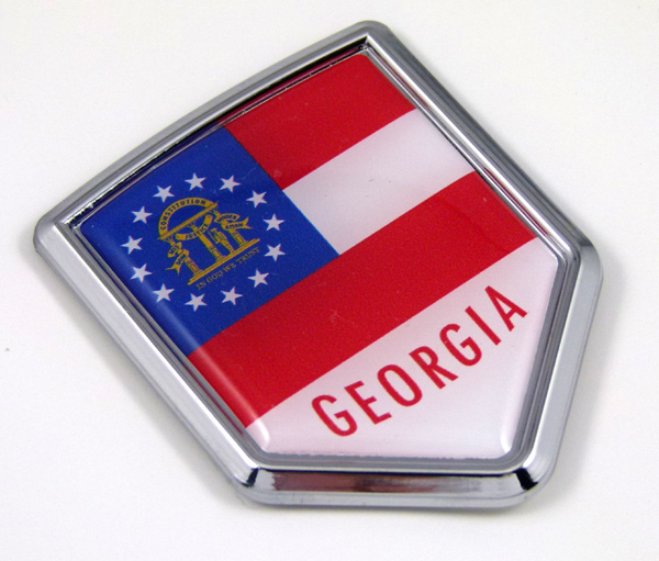 georgia Flag Chrome Emblem