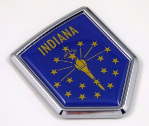 indiana Flag Chrome Emblem