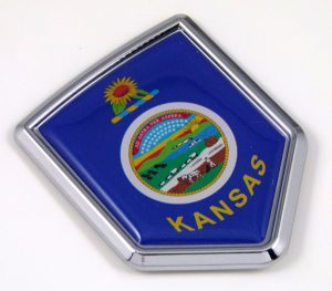 kansas Flag Chrome Emblem